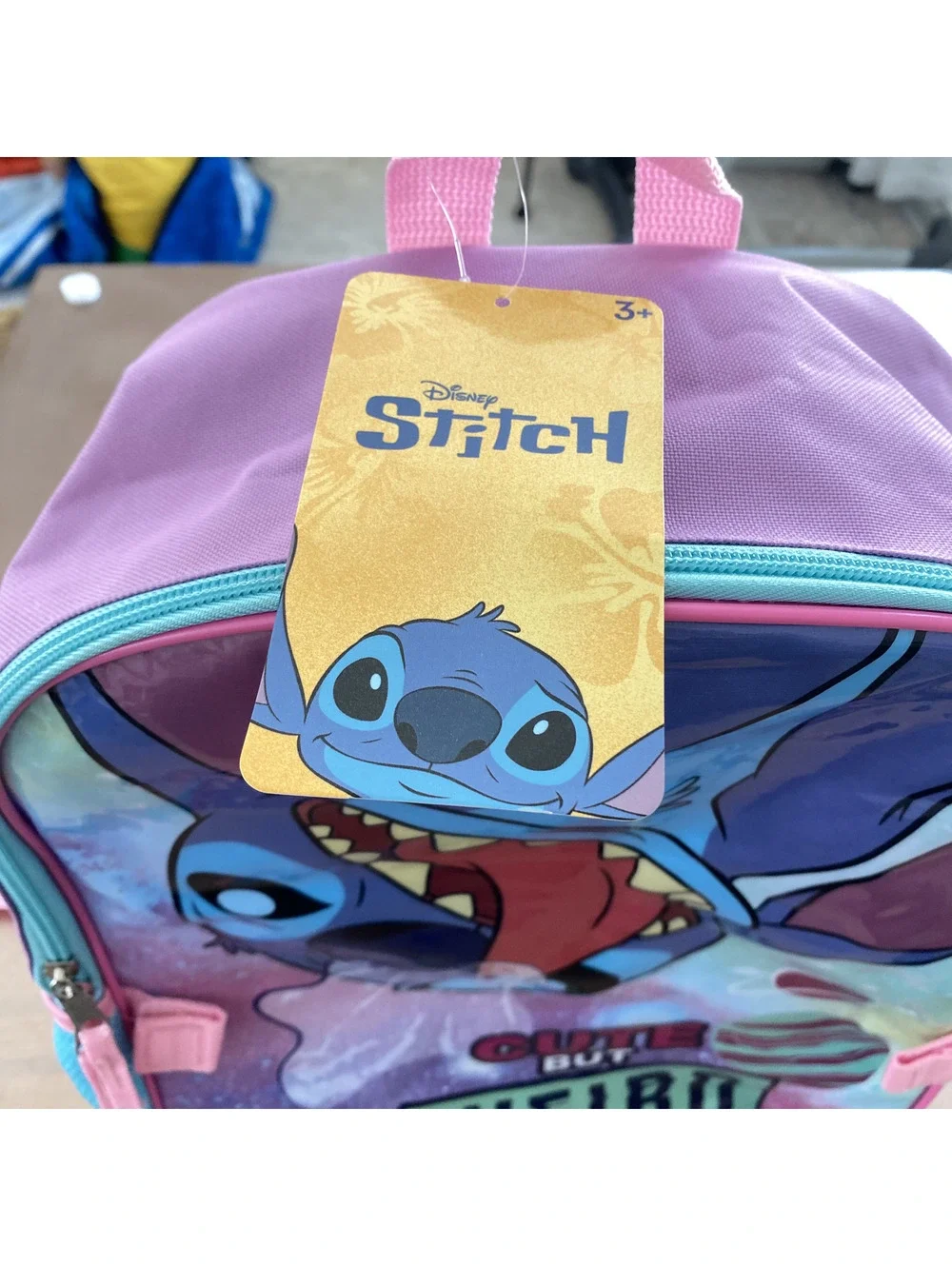 Cute But Weird Cartoon Character Kids Backpack in Blue and P